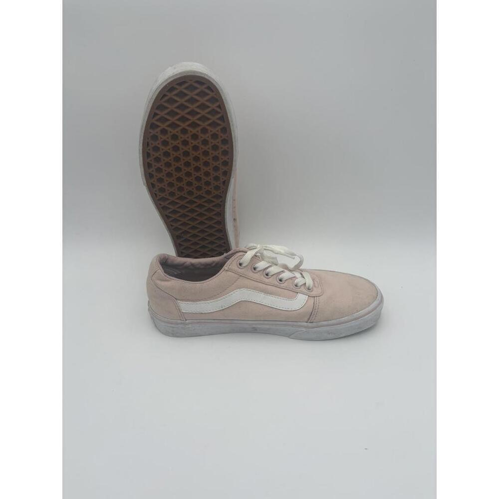 Vans Old Skool Pink and White Womans 7.5 Sneakers Low Top Side Striped Signature